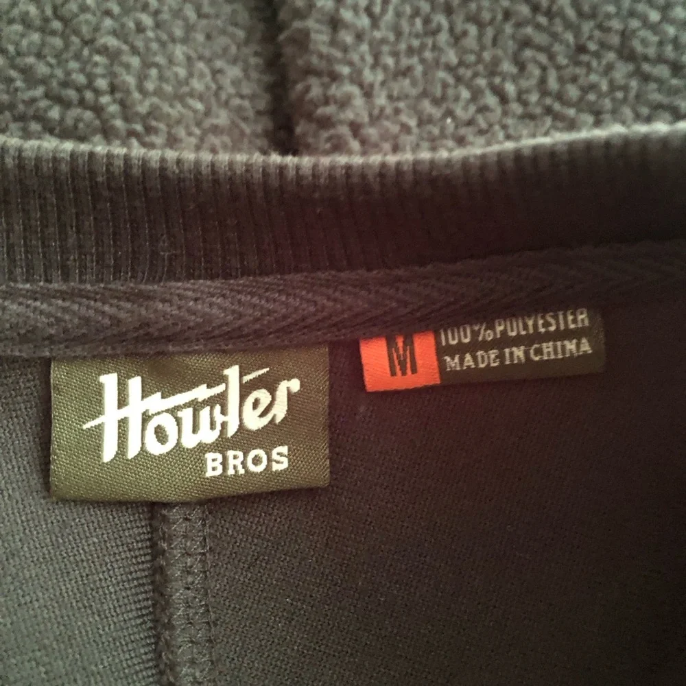 New: Howler Brothers Eleos Fleece Crewneck. Antique Black. Size Medium
